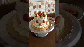 Strawberry🍓 amp Custard birthday Cake strawberrycake birthdaycake sweet cake chocolate [upl. by Rennold]