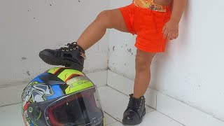 Botinha infantil coturno em verniz da shopee [upl. by Debbee946]