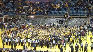 WVU Basketball Fans sing Country Roads following upset win over Kansas [upl. by Tade]