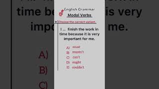 English Grammar Quiz  MCQS  Modal Verbs [upl. by Bazil467]