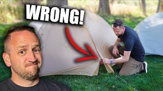 Mistakes EVERY Backpacker Makes Setting Up Their Tent [upl. by Jacobsen949]