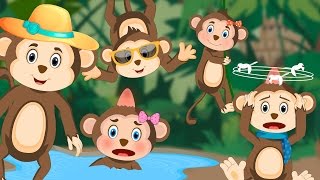 Five Little Monkeys  Five Little Monkeys Jumping On The Bed Song  Nursery Rhyme With Lyrics [upl. by Abagail]