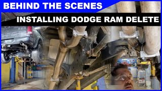 Installing Lyells Stainless Dodge Ram Muffler Delete [upl. by Derril488]