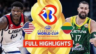 USA 🇺🇸 vs Lithuania 🇱🇹  Full Game Highlights  FIBA Basketball World Cup 2023 [upl. by Effy953]