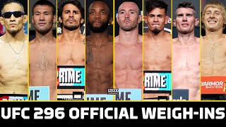 UFC 296 Edwards vs Covington Official WeighIn  MMA Fighting [upl. by Delphine980]