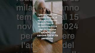 Canone RAI la richiesta di addebito sulla pensione scade il 15 novembre 2024 [upl. by Ozneral980]