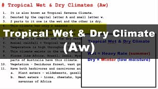 Koppen Scheme  Tropical Wet amp Dry Climate Aw  UPSC IAS Geography [upl. by Crist]