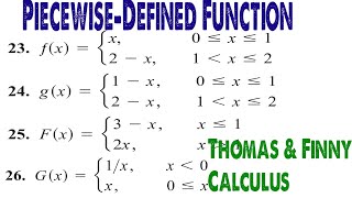 PiecewiseDefined Function  Calculus and Analytical Geometry  Thomas Calculus [upl. by Mensch418]