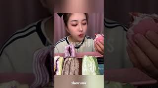 Crêpe cake mukbang asmr satisfying [upl. by Odragde]