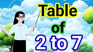 Table of 2 to 7 2 to 7 ka Table 2 se 7 tak ka Table 2 to 10 2 to 5 2 to 15 17 November 2024 [upl. by Lambertson]