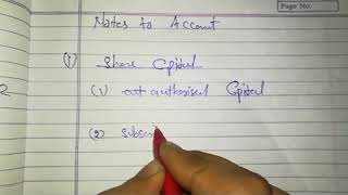 Balance sheet for company accounts only for share capital with notes to accounts [upl. by Euphemie]