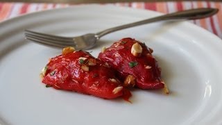 Sausage Stuffed Piquillo Peppers  Peppers Stuffed with Sausage Rice and Goat Cheese [upl. by Notle]