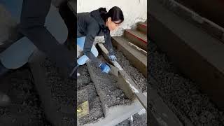 Cement staircase steps masonry process [upl. by Croom311]