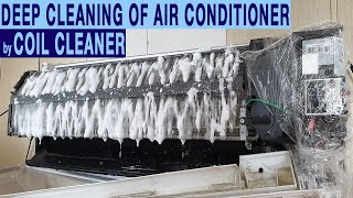 Air Conditioner Cleaning Indoor amp Outdoor Unit by Coil Cleaner  LG Split AC Service Step by Step [upl. by Tod148]