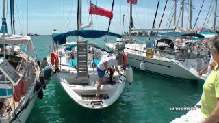 Sailboat mooring in the port of Pythagorion  Samos island GreeceΕλλάδα HD 1080p [upl. by Birdt]