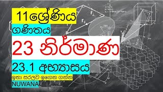 grade 11 maths231 අභ්‍යාසය 23 නිර්මාණ nuwana [upl. by Repsac]