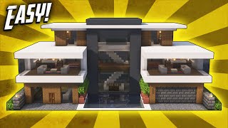 Minecraft How To Build A Modern Mansion House Tutorial 43 [upl. by Eadith]