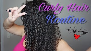 GARNIER BUTTERCREAM CURLY HAIR ROUTINE [upl. by Vescuso]