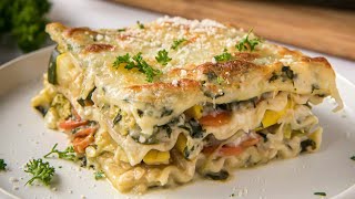 Easy Vegetable Lasagna Recipe [upl. by Ayikur345]