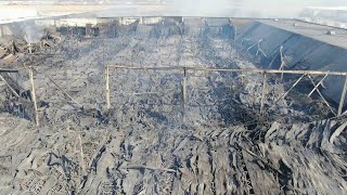 13News drone video of the aftermath of Plainfield Walmart fulfillment center fire [upl. by Hallerson]