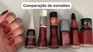 Comparação de Esmaltes Vermelhos Metálicos [upl. by Lewse]