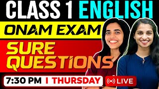 Class 1 English Onam Exam  Sure Questions  Exam Winner [upl. by Diarmit]