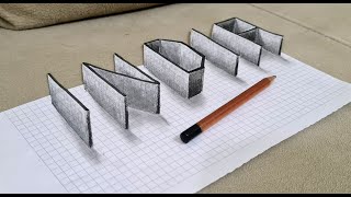 3d drawing on paper 3 boyutlu çizimler 3डी ड्राइंग [upl. by Innej]