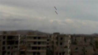 Video Captures Bombs Exploding in Syrian City of Daraya [upl. by Neilson]