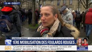 Clémence référente quotfoulards rougesquot affirme quotle mouvement est apolitiquequot [upl. by Rede]