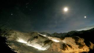 Night Lapse Guzet Neige ski station 2017 [upl. by Fira]