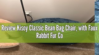 Review Kisoy Classic Bean Bag Chair with Faux Rabbit Fur Cover for Teens and Kids Memory Foam Bean [upl. by Onaicnop]