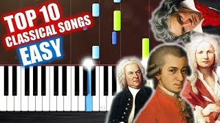 TOP 10 Classical Songs  EASY Piano Tutorials by PlutaX [upl. by Aynnek448]