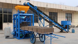 QT424 semi automatic cement sand brick making machinemaxi stocked block machinePaving maker [upl. by Pirnot]