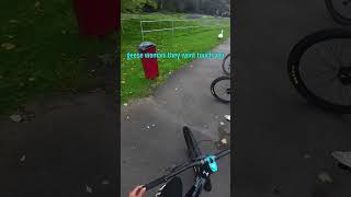 blocked off by GEESE on my bike 😭😭 mtb fail fyp fypシ゚viral [upl. by Emmuela]