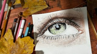 How to draw realistic eyes with colored pencils 🫠eye eyesketch eyedrawing ojo 眼睛 आंख العين 🤫 [upl. by Nevah680]