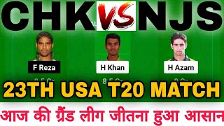 Chk vs njs Dream 11  chk vs njs dream 11 prediction  chk vs njs 23th Match  chk vs njs [upl. by Ahsirtak]