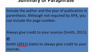 Basics of APA InText Citations [upl. by Fesoj134]