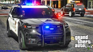 Playing GTA 5 As A POLICE OFFICER City Patrol LAPD GTA 5 Lspdfr Mod 4K [upl. by Nivrad]