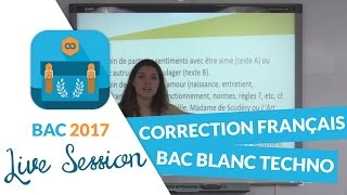 Bac Blanc Séries Techno  Correction en live de lépreuve de Français [upl. by Mahmoud]