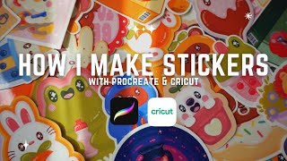 How I Make Stickers  Using Procreate amp Cricut to Make Stickers Tutorial [upl. by Farny]