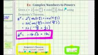 Ex Raise a Complex Number in Polar Form to a Power  Demoivres Theorem [upl. by Giacopo]