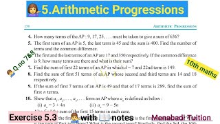 10th class math Chapter 5Arithmetic Progressions💁‍♂️ Exercise 53 💁‍♀️Q no 7amp8CBSENCERT [upl. by Urita]