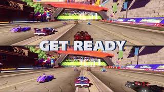 Team Sonic Racing  2 Player Split Screen Gameplay PS4 [upl. by Hanni]