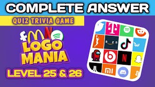 Logo Mania Quiz trivia Game level 25 amp 26 complete answer brainitquizzes logomania [upl. by Asined]