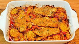 Fisch im backofen mit kartoffeln und Gemüse Ein sehr Gutes Rezept 007 [upl. by Kealey]