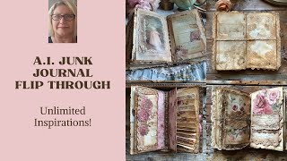 Flip Through My A I Inspirational Junk Journal Books flipthrough junkjournalinspiration [upl. by Attenev847]