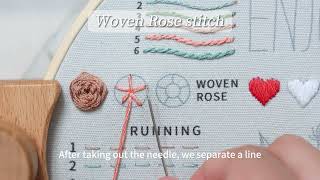 🧵🎁🌹Woven Rose Stitch  Hand Embroidery for Beginners  embroidery stitches by ETSPIL🌹🎁🧵 [upl. by Arbmik356]