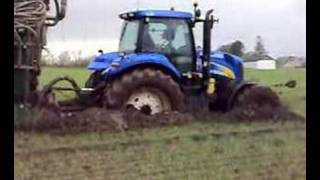 New Holland T8040 pg 25 stuck early spring Dk Farming [upl. by Ttsepmet]