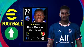 Nuno Mendes PES2021 PSG EFootball  FaceStats [upl. by Mather]