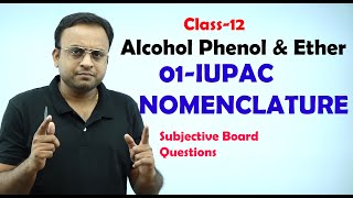 Alcohol phenol Class 12 alcohol phenol nomenclature Subjective Questions [upl. by Neom245]